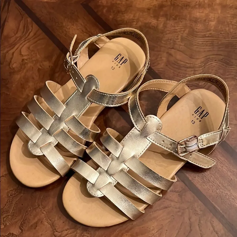 GAP Girls Gold Gladiator Sandals with Ankle Strap